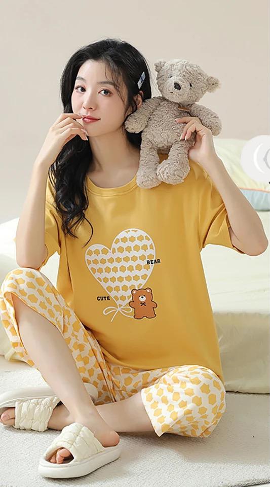 SR-CUTE BEAR PRINTED NIGHT SUIT Soft Cotton Bloomstyle
