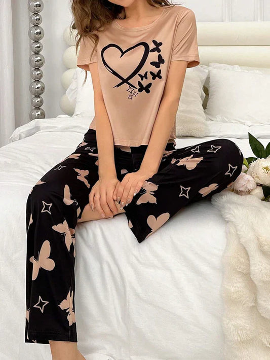 HEARTS AND BUTTERFLY NIGHT SUIT Soft Cotton Bloomstyle