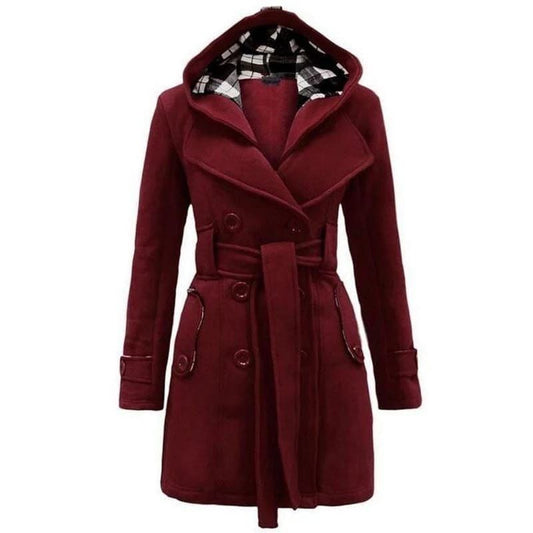 WOMEN LONG COAT - MAROON LONG COAT Bloomstyle
