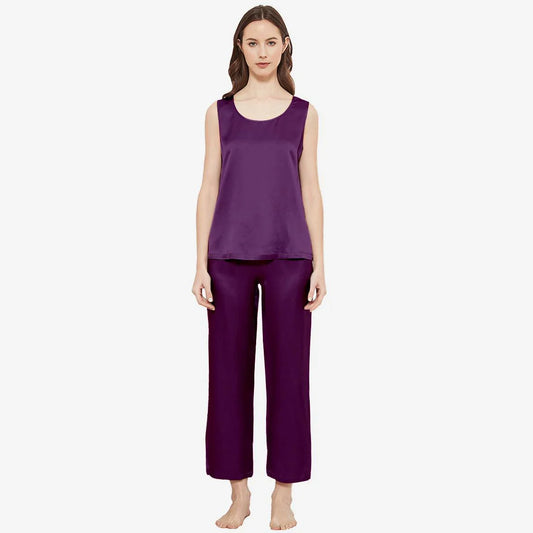 SILK TOP & PAJAMA SET - PURPLE Silk Top & Pajama Bloomstyle