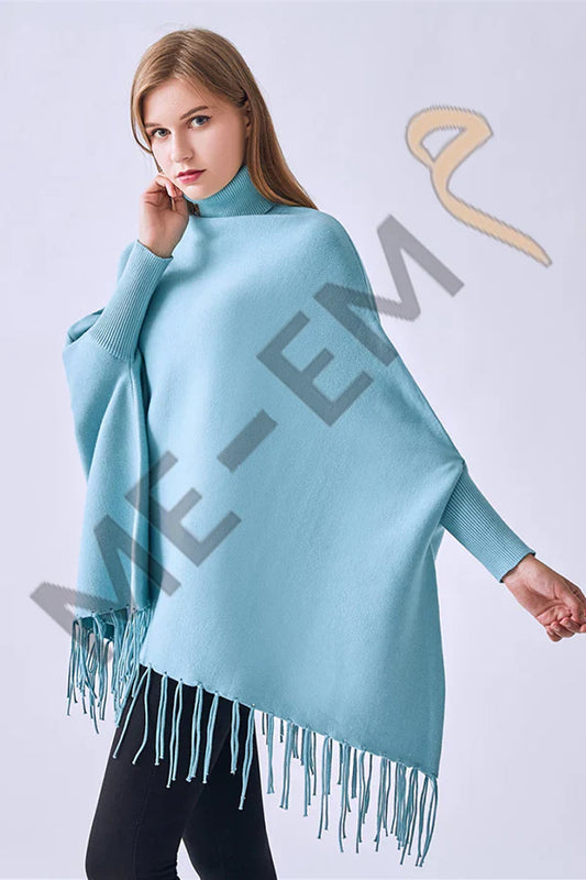 PLAIN PONCHO - SKYBLUE PLAIN PONCHO Bloomstyle