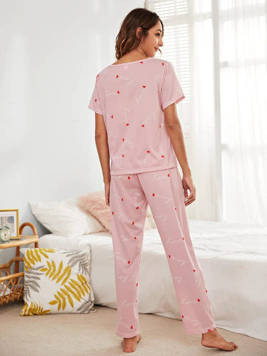 HN-SMALL HEARTS PRINTED NIGHT SUIT Soft Cotton Bloomstyle