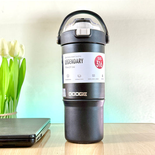 DODGE - Double Wall Vacuum Stainless Steel Tumbler with Dual-Sipping & Handle (770ml) (DB-23682-S)