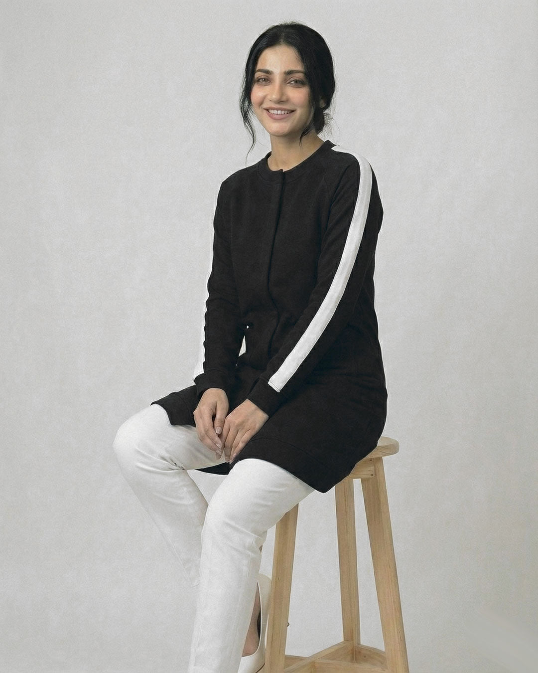 Black Western Stripe Long Sleeve Cardigan