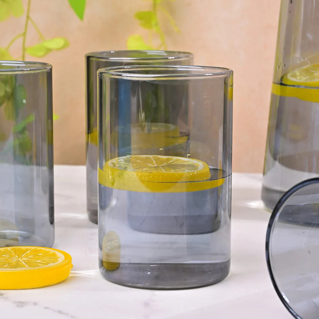 Echou 8-Pieces Pitcher & Glass Set with Bamboo Tray