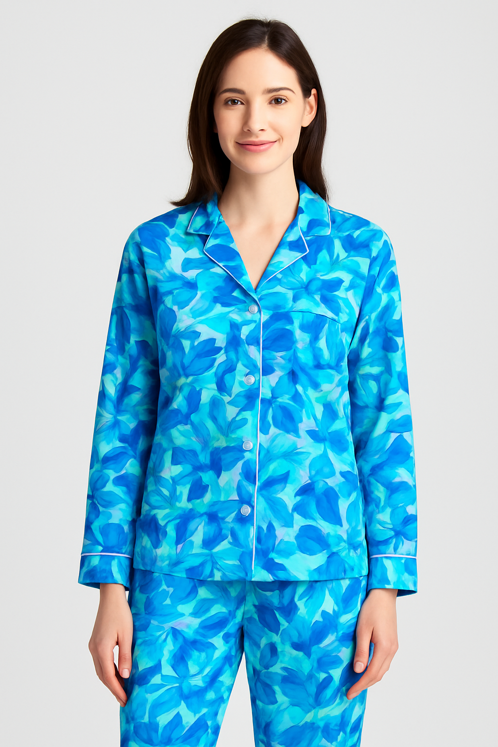 Printed Button Down Night Suit - PNS-002 Printed Button Down Bloomstyle