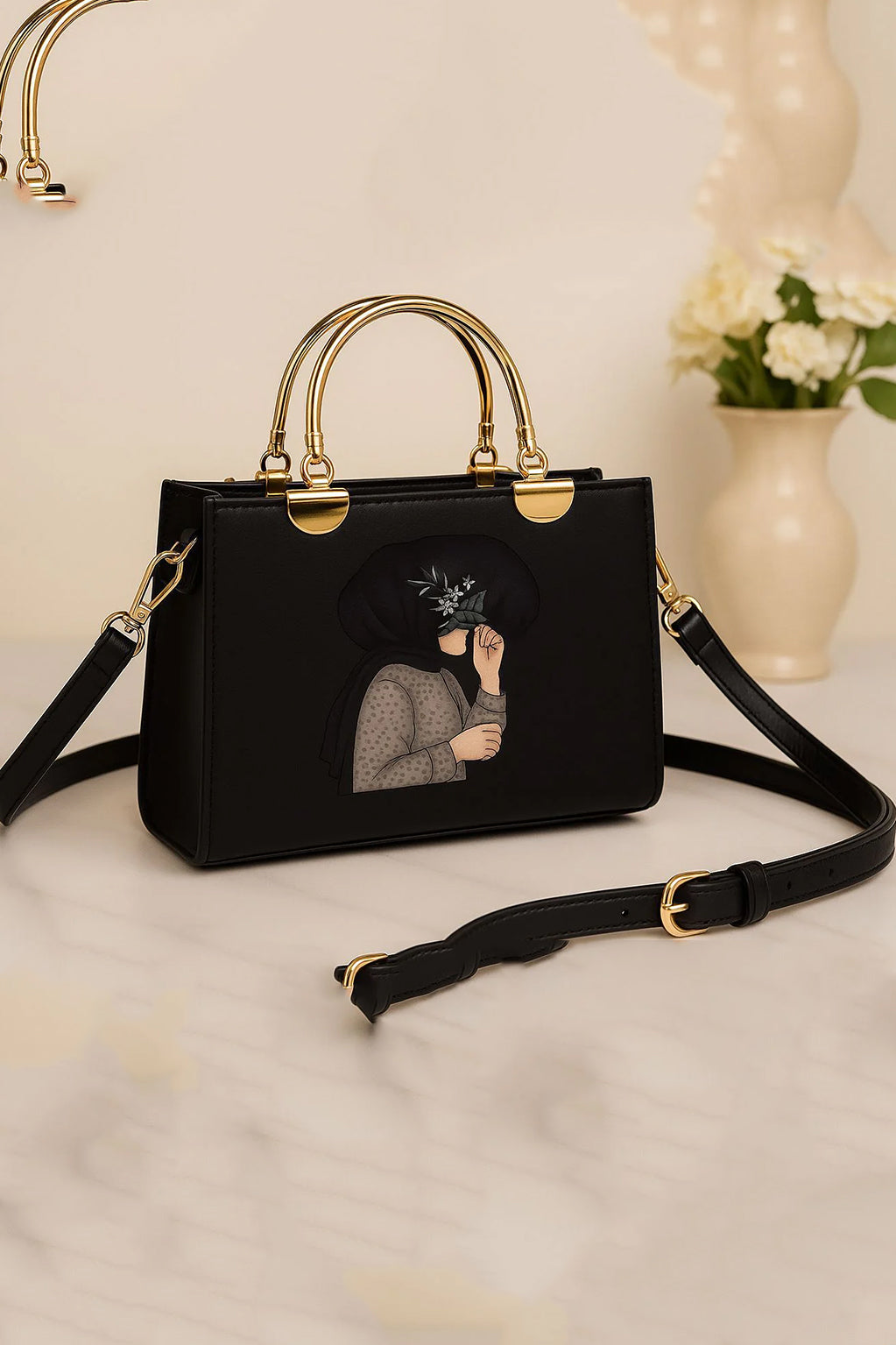 METAL HANDLE PRINTED BAG WOMEN BAGS Bloomstyle