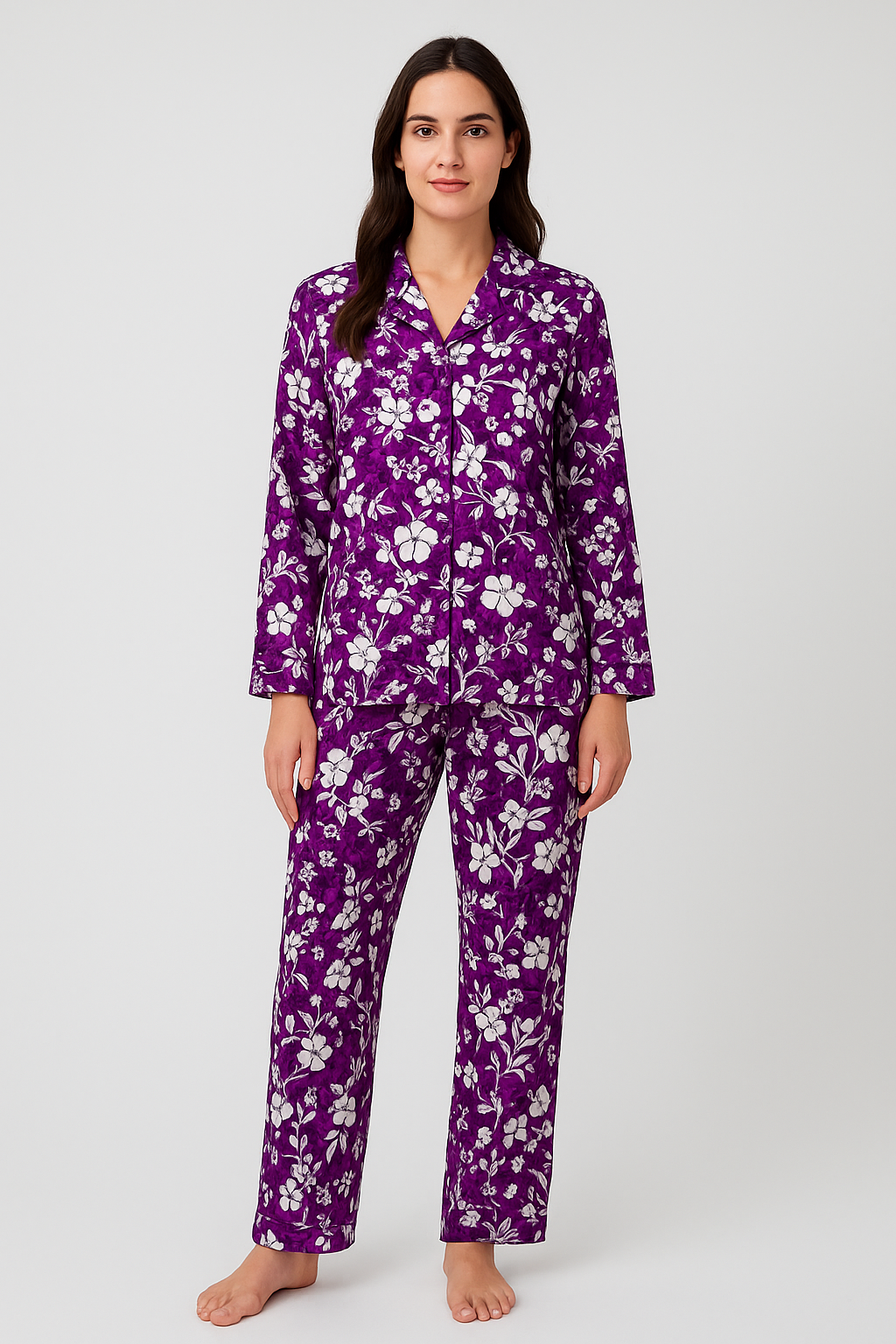 Printed Button Down Night Suit - PNS-008 Printed Button Down Bloomstyle
