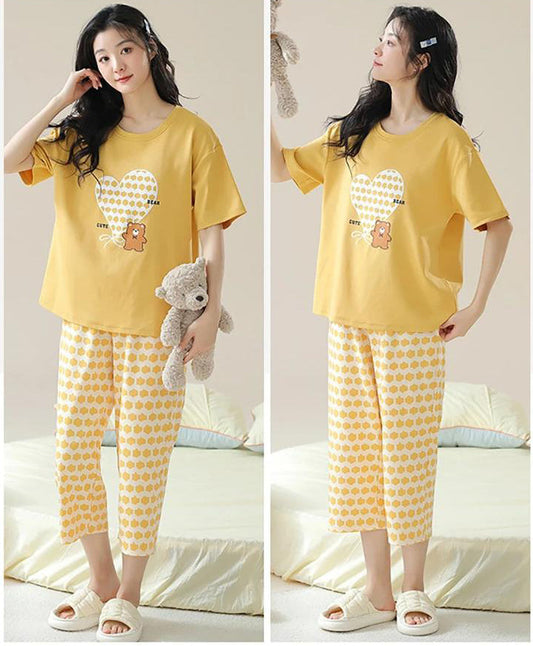 SR-CUTE BEAR PRINTED NIGHT SUIT Soft Cotton Bloomstyle