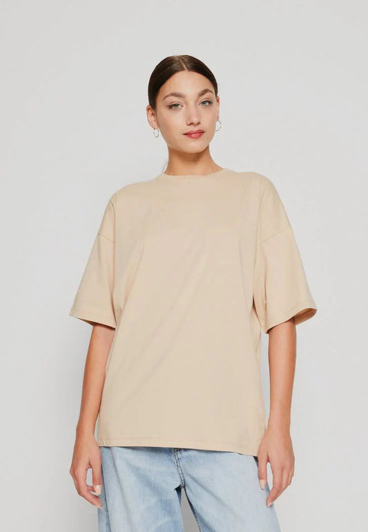 DROP SHOULDER T-SHIRT - BIEGE Women T-Shirts Bloomstyle