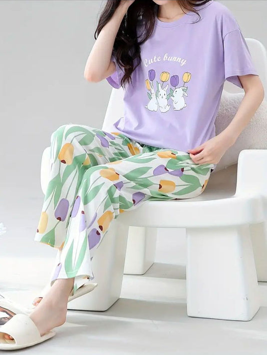 BUNNY FLOWER - LILAC Soft Cotton Bloomstyle