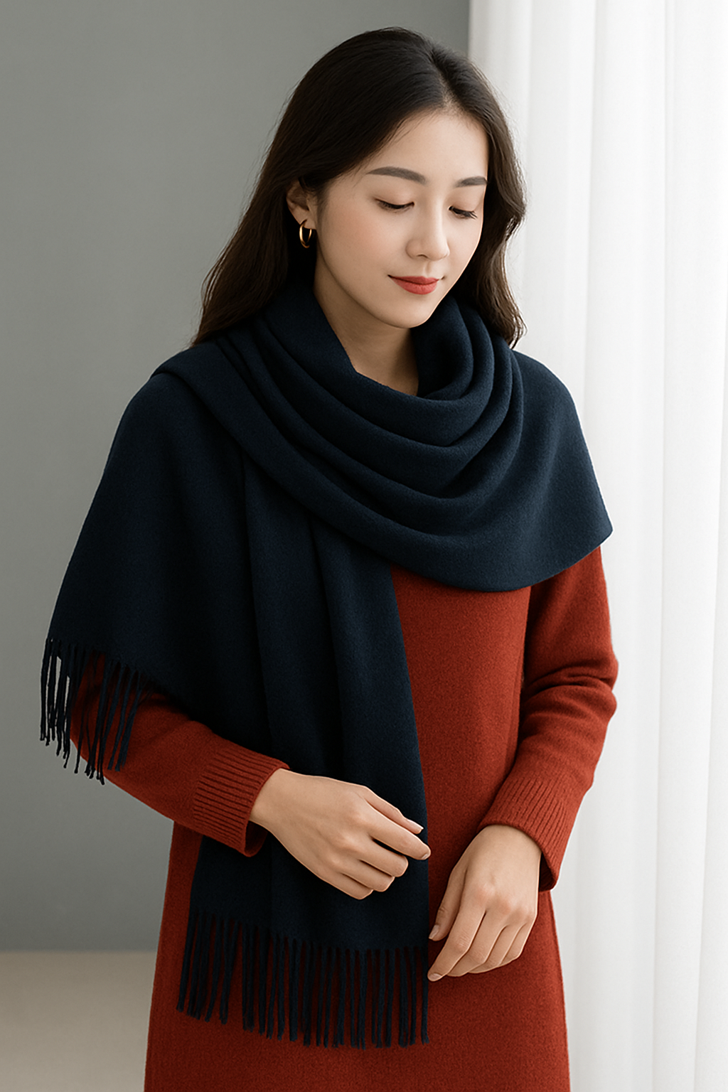 Woman Shawls Navy Blue Women Shawls Bloomstyle