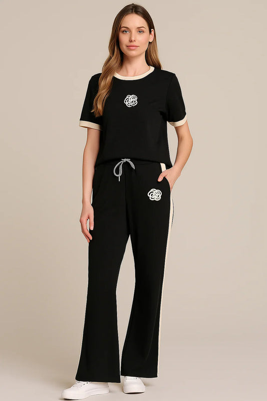 SOFT COTTON TRACKSUIT - BLACK FLOWER Soft Cotton Bloomstyle