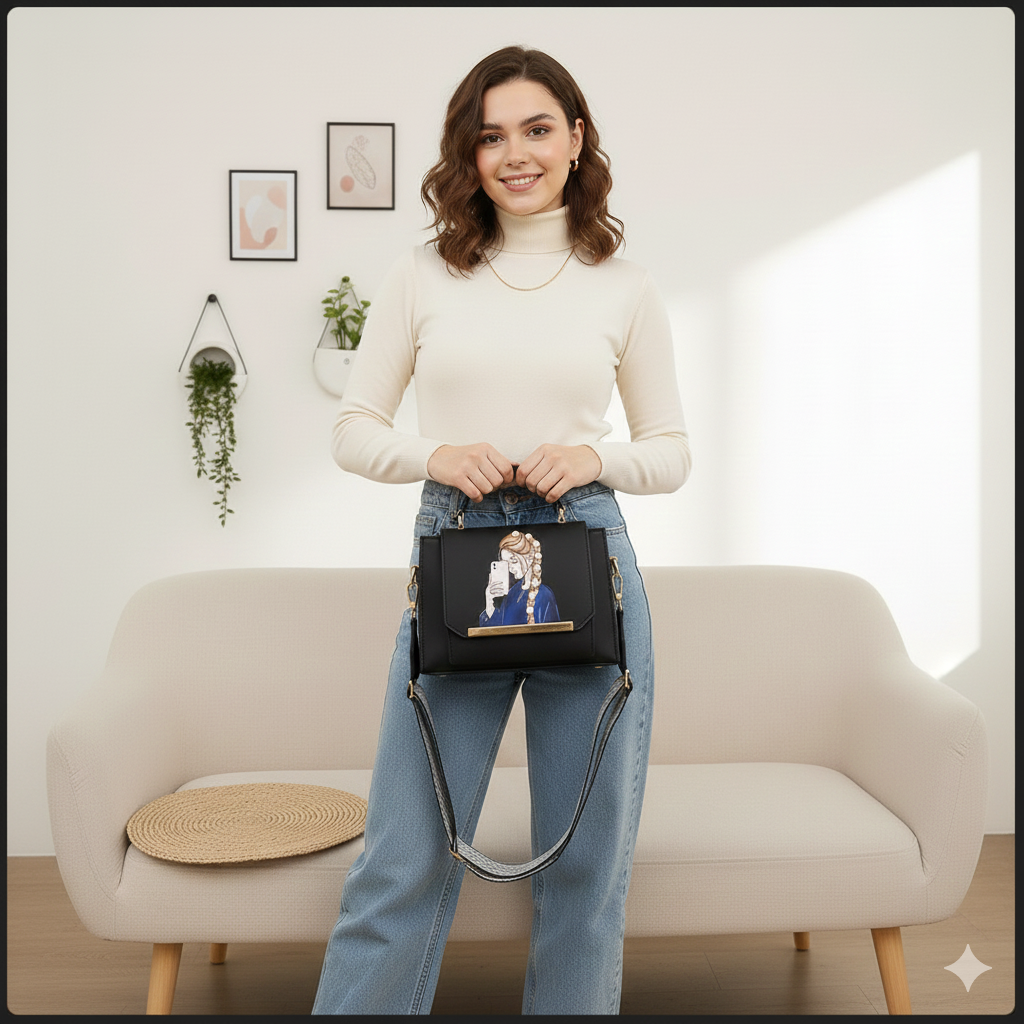 SELFIE GIRL PRINTED BAG WOMEN BAGS Bloomstyle