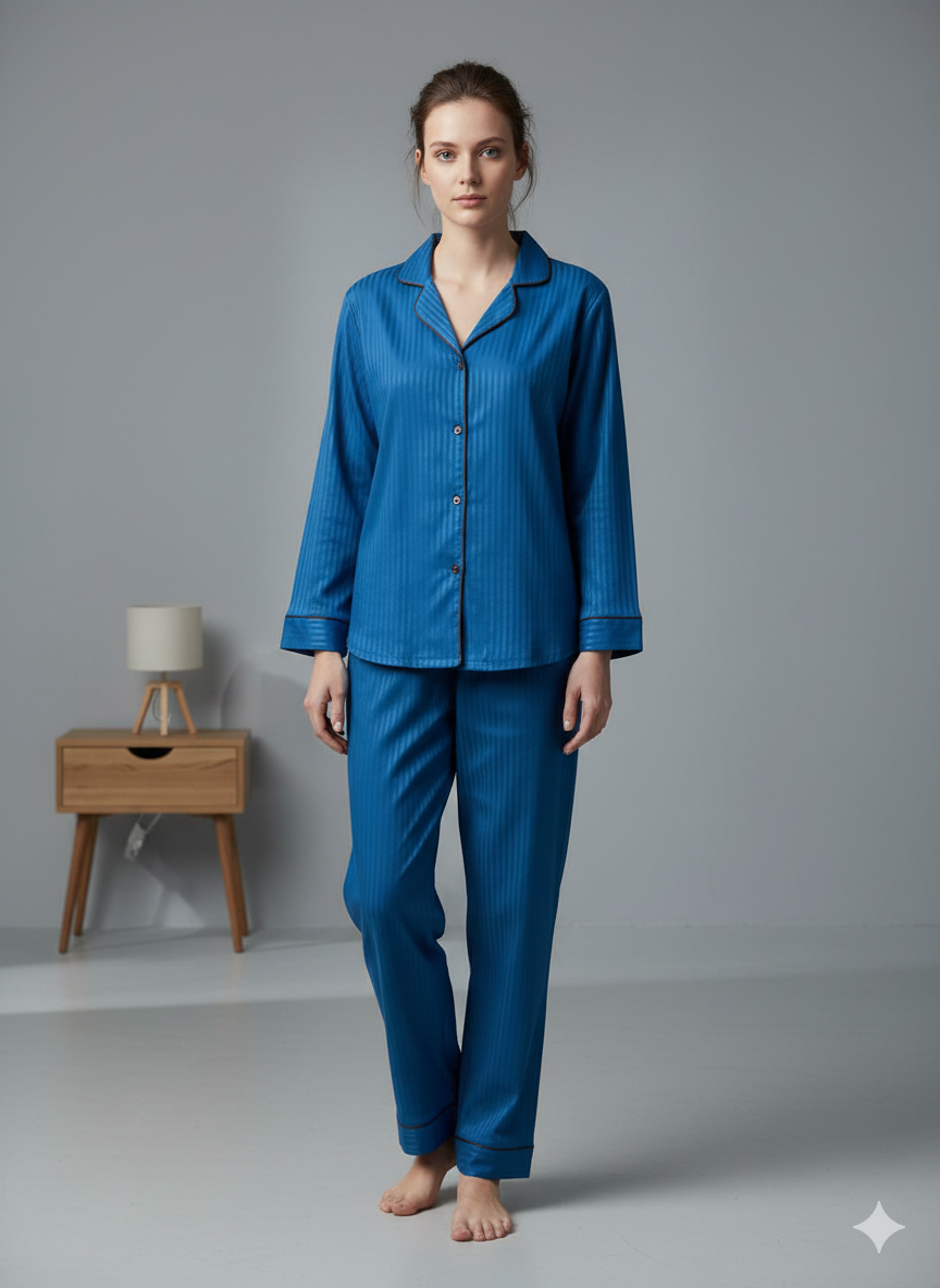 Digital Printed Button Down Night Suit - PNS-025