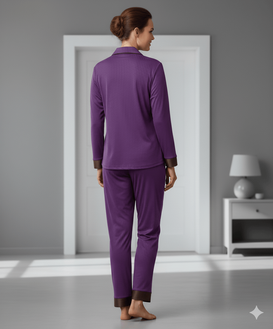 Digital Printed Button Down Night Suit - PNS-022