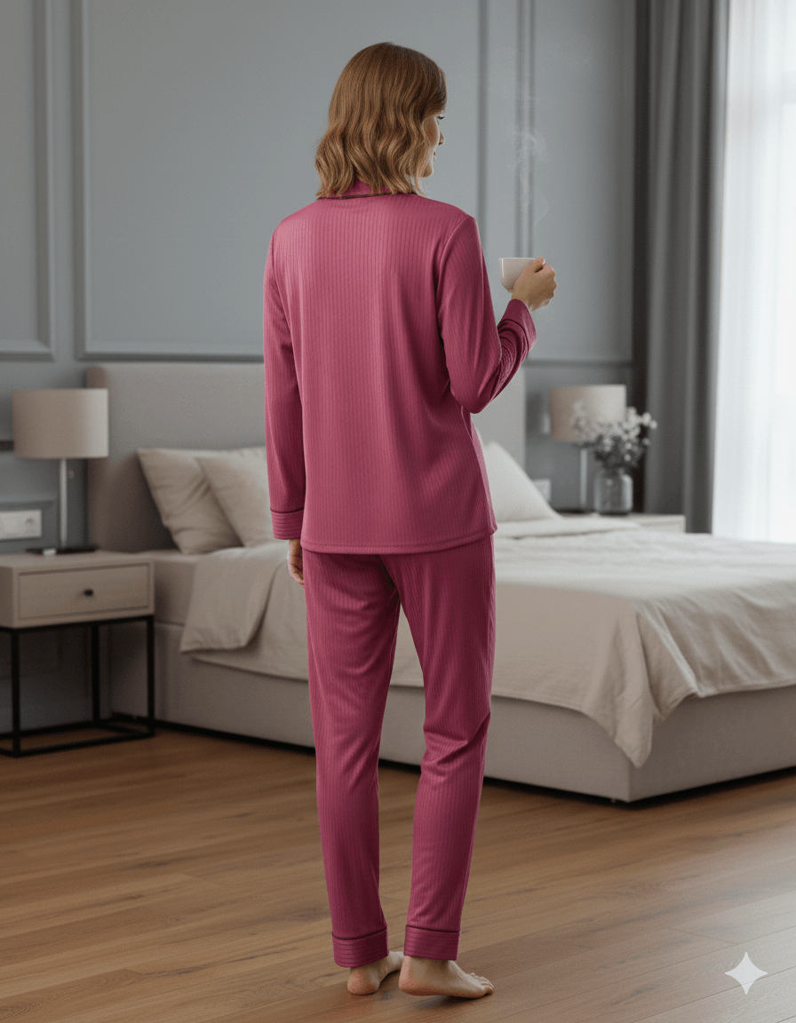 Digital Printed Button Down Night Suit - PNS-023