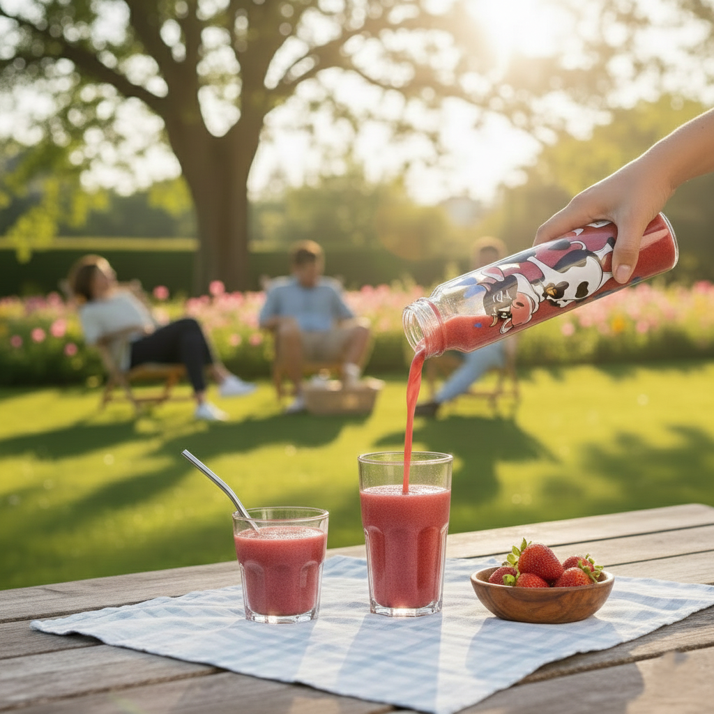 Printed Large Glass Bottle 820ML (1724) by Limon