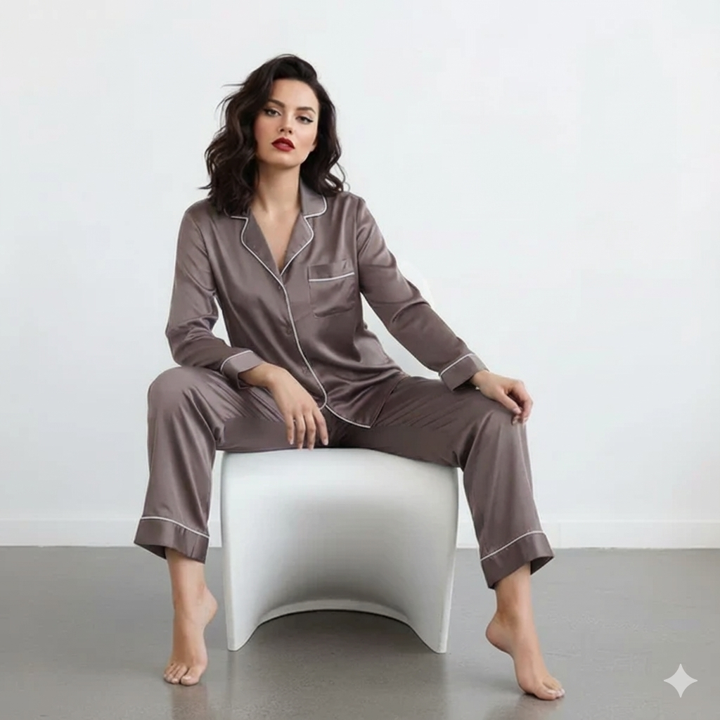 PLAIN SILK - Dusty Brown Plain Silk Bloomstyle