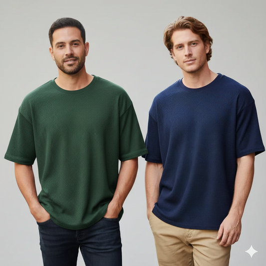 WAFFLE KNITTED TEES - PACK OF 2 -D2 MEN Bloomstyle