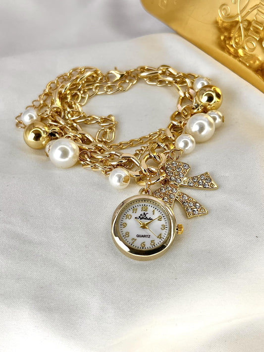 HANGING PEARL BRACELET WATCH - WW1 WOMEN WATCHES Bloomstyle