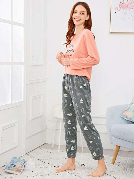 HN-HELLO TOMORROW PRINTED NIGHT SUIT Soft Cotton Bloomstyle