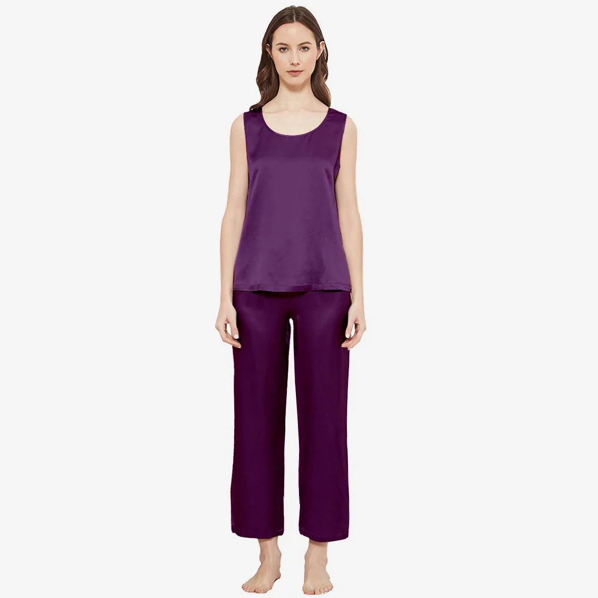 SILK TOP & PAJAMA SET - PURPLE Silk Top & Pajama Bloomstyle