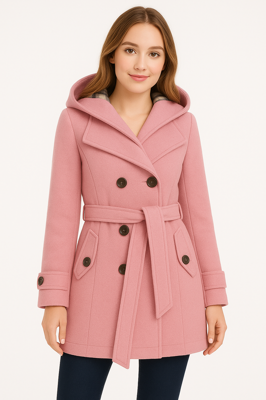 WOMEN LONG COAT - PINK LONG COAT Bloomstyle