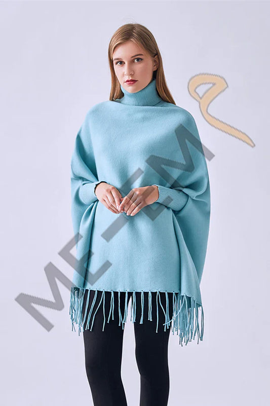 PLAIN PONCHO - SKYBLUE PLAIN PONCHO Bloomstyle