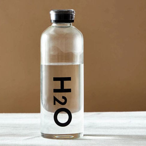 H2O LumiVac Glass Water Bottle with Vacuum Lid