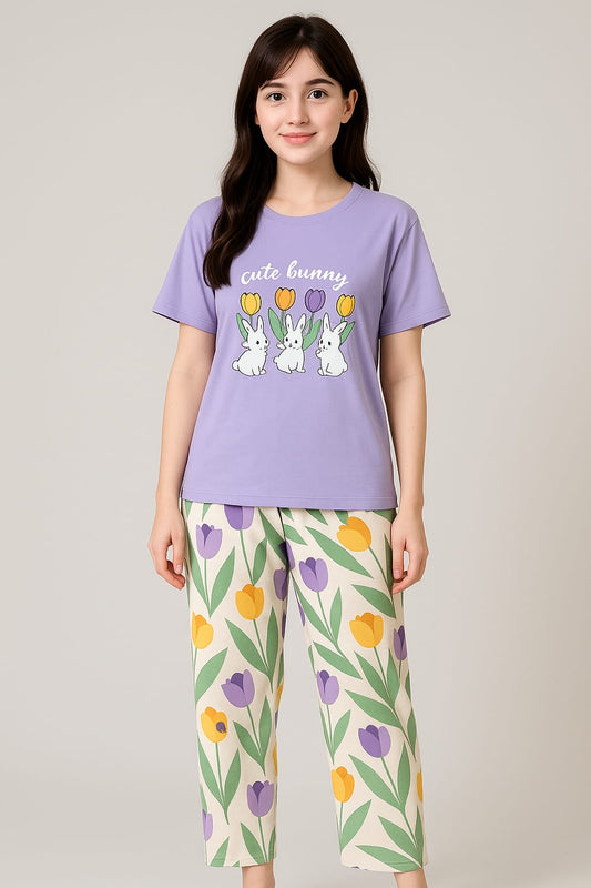 BUNNY FLOWER - LILAC Soft Cotton Bloomstyle