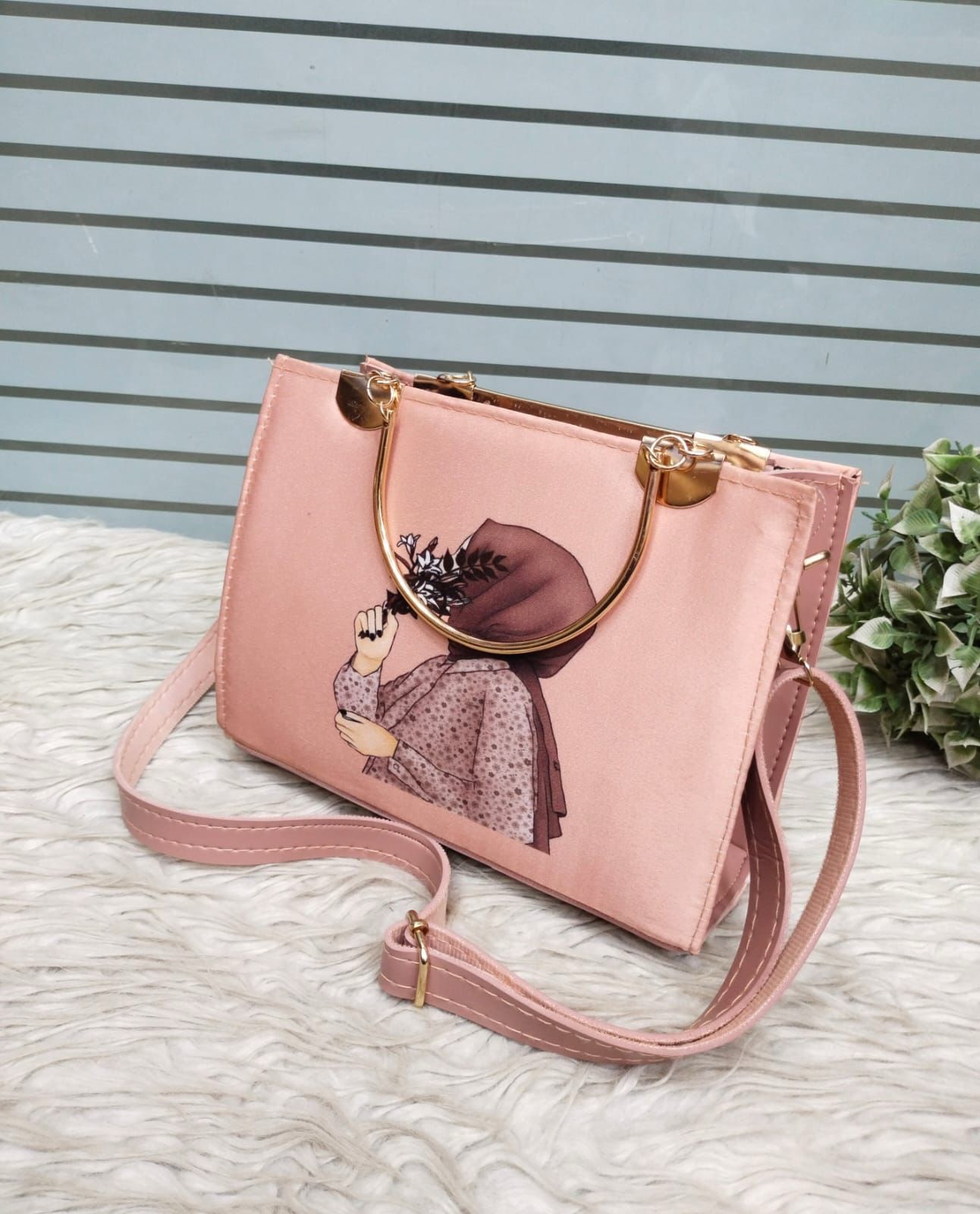 METAL HANDLE PRINTED BAG WOMEN BAGS Bloomstyle