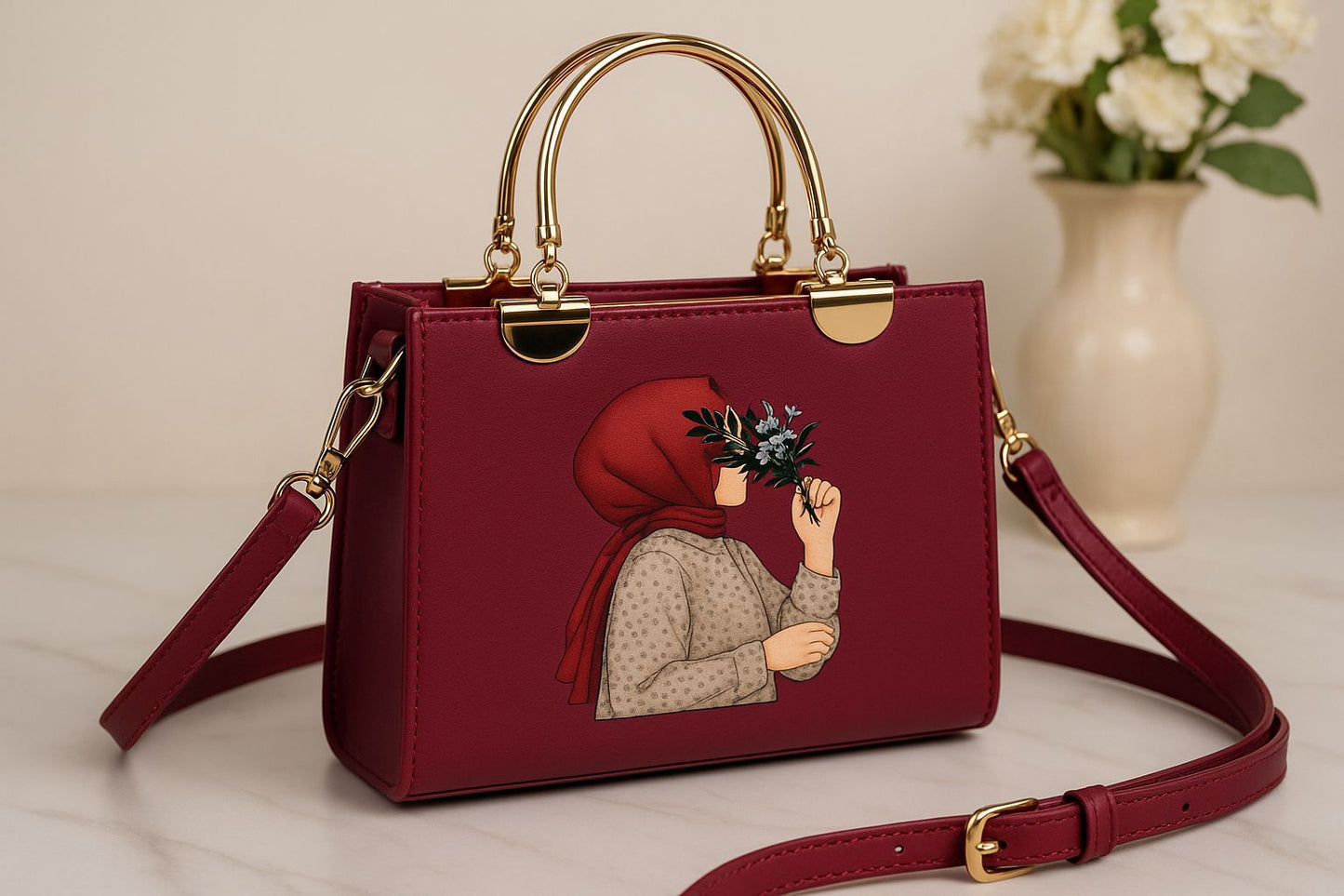 METAL HANDLE PRINTED BAG WOMEN BAGS Bloomstyle