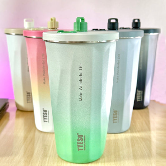 TYESO® Vacuum Insulated Tumbler with Pop-up Steel Straw (600ml) (TS-8848B)