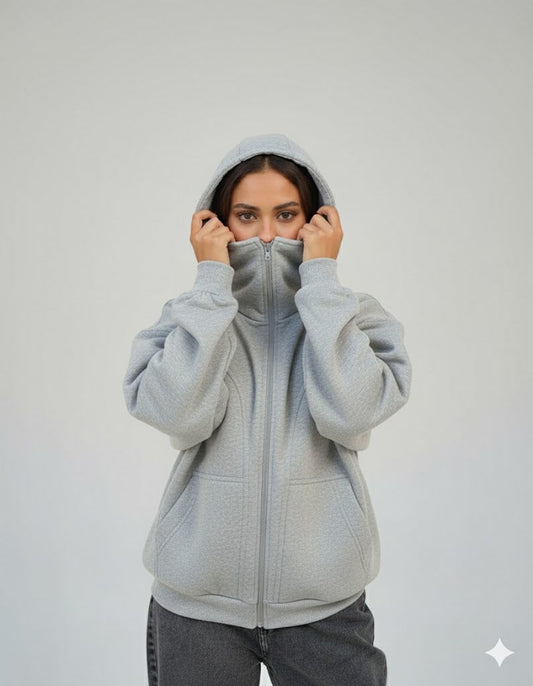 BALACLAVA NINJA HOODIE - GREY NINJA HOODIE - WOMEN Bloomstyle